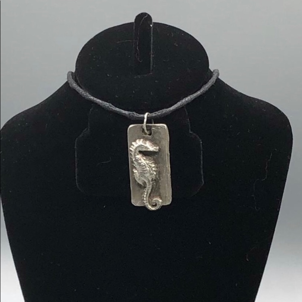 Pure fine silver seahorse pendant
